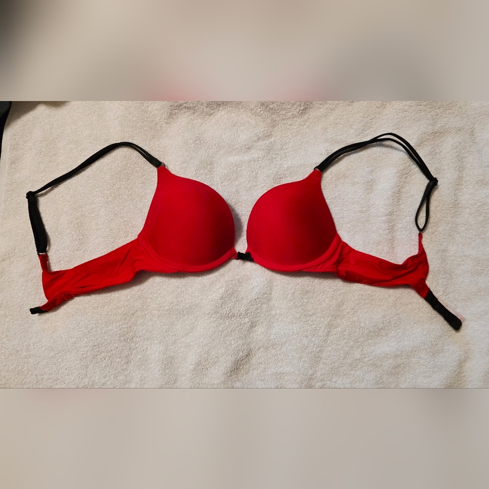 Victoria's Secret Bold Red Bra with Black Straps